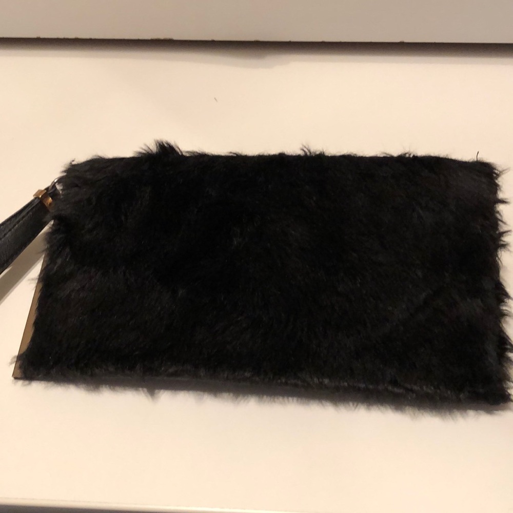 Target Black Faux Fur Wristlet